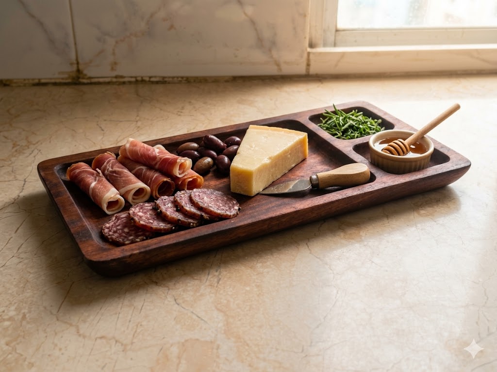 The Artisan Trio: Minimalist Deep-Grain Organizer Tray