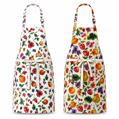 pack of 2 Printed Kitchen Apron for Cooking & Baking – Washable Chef Apron – Multipurpose Cooking Apron