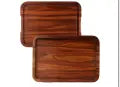 Premium Natural Wooden Serving Tray / Charcuterie Board / Multipurpose Wooden Tray – Natural Wood Serving Tray for Food, Tea, Coffee & Decor